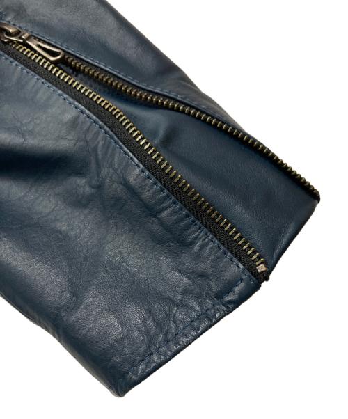 SCHAFFEN（シャッフェン）SCHAFFEN (シャッフェン) キャメル レザー ジャケット ネイビー サイズ:2の古着・服飾アイテム