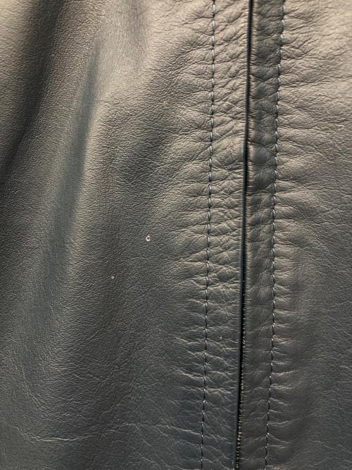 SCHAFFEN（シャッフェン）SCHAFFEN (シャッフェン) キャメル レザー ジャケット ネイビー サイズ:2の古着・服飾アイテム
