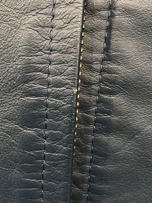 SCHAFFEN（シャッフェン）SCHAFFEN (シャッフェン) キャメル レザー ジャケット ネイビー サイズ:2の古着・服飾アイテム