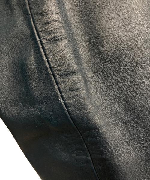 SCHAFFEN（シャッフェン）SCHAFFEN (シャッフェン) キャメル レザー ジャケット ネイビー サイズ:2の古着・服飾アイテム