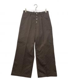 Dickies×BADWAY（ディッキーズ×バッドウェイ）の古着「ストライプチノパン」｜ブラウン