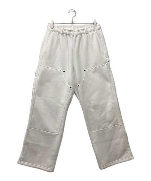 BLOODO CREW（ブラッド・クルー）BLOODO CREW (ブラッド・クルー) ダブルニースウェットパンツ ホワイト サイズ:Lの古着・服飾アイテム
