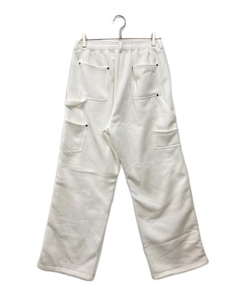 BLOODO CREW（ブラッド・クルー）BLOODO CREW (ブラッド・クルー) ダブルニースウェットパンツ ホワイト サイズ:Lの古着・服飾アイテム