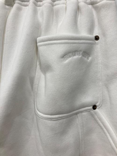 BLOODO CREW（ブラッド・クルー）BLOODO CREW (ブラッド・クルー) ダブルニースウェットパンツ ホワイト サイズ:Lの古着・服飾アイテム