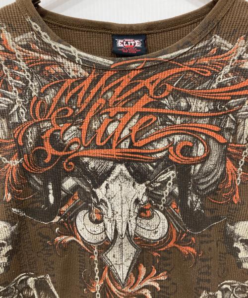 MMA ELITE（エムエムエー エリート）MMA ELITE (エムエムエー エリート) サーマルカットソー ブラウン サイズ:XLの古着・服飾アイテム