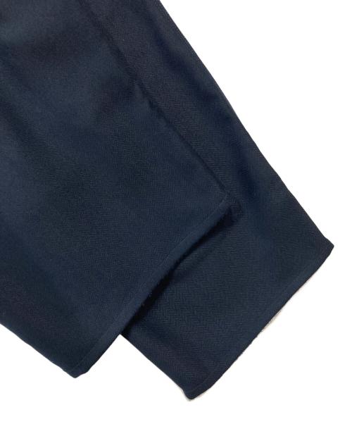 Abuku（アブク）Abuku (アブク) パールスタッズワイドタックヘリンボーンスラックス ネイビー サイズ:Mの古着・服飾アイテム