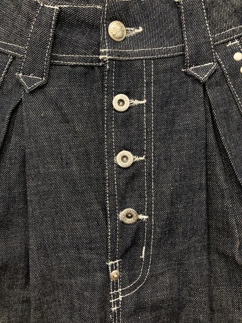 Abuku（アブク）Abuku (アブク) フロントタックパールワイドデニムパンツ インディゴ サイズ:Mの古着・服飾アイテム