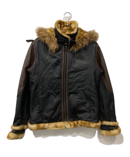 AVIREX（アヴィレックス）AVIREX (アヴィレックス) B-3フライトジャケット ブラック×ブラウン サイズ:Mの古着・服飾アイテム