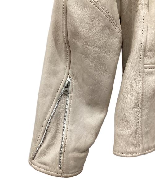 AVIREX（アヴィレックス）AVIREX (アヴィレックス) エイジド スタンド シングルライダースジャケット ベージュ サイズ:Lの古着・服飾アイテム
