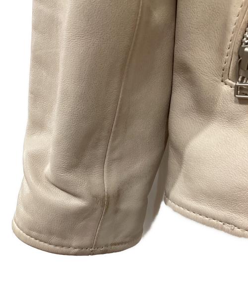 AVIREX（アヴィレックス）AVIREX (アヴィレックス) エイジド スタンド シングルライダースジャケット ベージュ サイズ:Lの古着・服飾アイテム