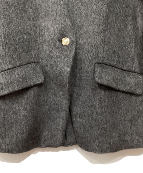 Aimeine（エメイン）Aimeine (エメイン) ノーカラー シャギー ジャケット グレー サイズ:Mの古着・服飾アイテム