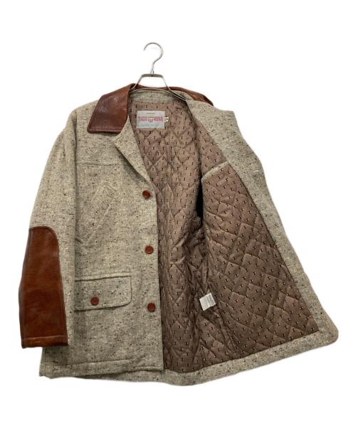 CLASSIC NOUVEAU（クラシック ヌーボー）CLASSIC NOUVEAU (クラシック ヌーボー) レザー切替ネップジャケット グレー サイズ:Mの古着・服飾アイテム