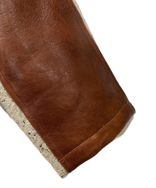 CLASSIC NOUVEAU（クラシック ヌーボー）CLASSIC NOUVEAU (クラシック ヌーボー) レザー切替ネップジャケット グレー サイズ:Mの古着・服飾アイテム