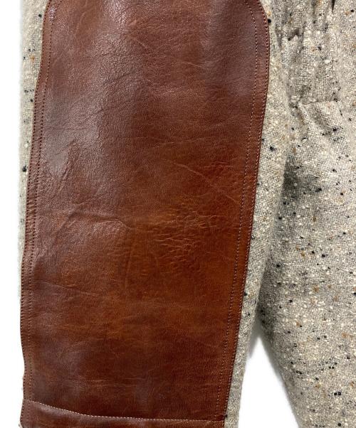 CLASSIC NOUVEAU（クラシック ヌーボー）CLASSIC NOUVEAU (クラシック ヌーボー) レザー切替ネップジャケット グレー サイズ:Mの古着・服飾アイテム