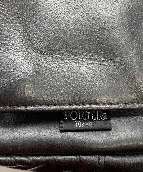PORTER（ポーター）PORTER (ポーター) レザースクエアショルダーバッグ ブラックの古着・服飾アイテム