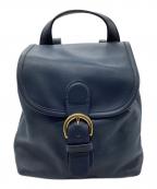 COACHコーチ）の古着「レザーミニリュック」｜ネイビー
