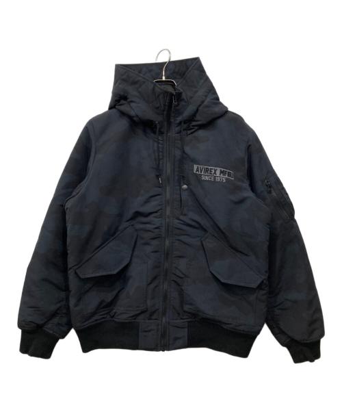 AVIREX（アヴィレックス）AVIREX (アヴィレックス) MA-1フライトジャケット ブラック×ネイビー サイズ:XLの古着・服飾アイテム