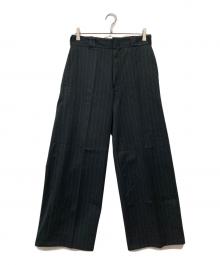 Dickies×MONKEY TIME（ディッキーズ×モンキータイム）の古着「ストライプバギーパンツ」｜ブラック
