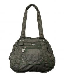 DIESEL（ディーゼル）の古着「メタルロゴトートバッグ」｜カーキ