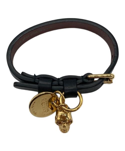 ALEXANDER McQUEEN（アレキサンダーマックイーン）ALEXANDER McQUEEN (アレキサンダーマックイーン) レザーバングル ブラックの古着・服飾アイテム