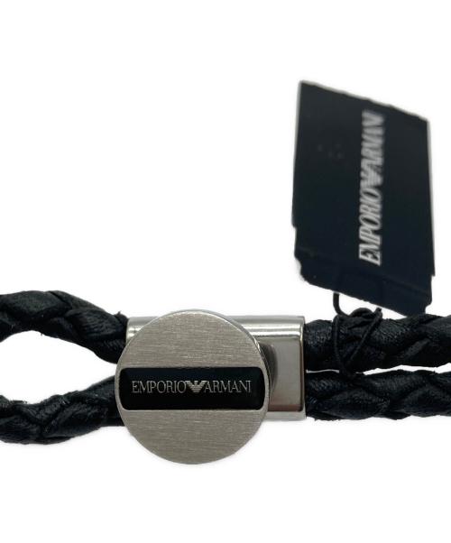 EMPORIO ARMANI（エンポリオ アルマーニ）EMPORIO ARMANI (エンポリオ アルマーニ) レザーバングル ブラック 未使用品の古着・服飾アイテム
