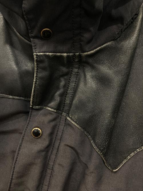 RockyMountainFeatherBed（ロッキーマウンテンフェザーベッド）RockyMountainFeatherBed (ロッキーマウンテンフェザーベッド) レザーヨークダウンジャケット ブラック サイズ:38の古着・服飾アイテム
