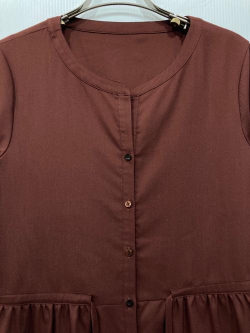 ANAYI（アナイ）ANAYI (アナイ) ウエストドロストロングシャツワンピース ブラウン サイズ:36の古着・服飾アイテム