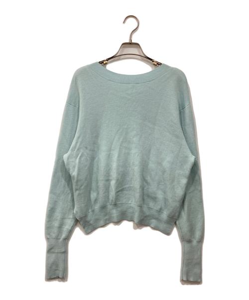 allureville（アルアバイル）allureville (アルアバイル) ウールスムース2WAYネックプルオーバー ブルー サイズ:2の古着・服飾アイテム