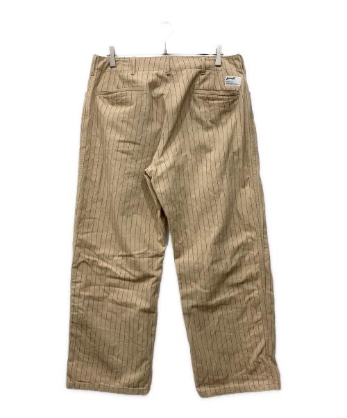 Schott（ショット）Schott (ショット) ストライプフリスコパンツ ベージュ×グリーン サイズ:34の古着・服飾アイテム