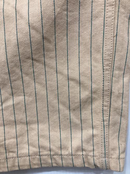 Schott（ショット）Schott (ショット) ストライプフリスコパンツ ベージュ×グリーン サイズ:34の古着・服飾アイテム