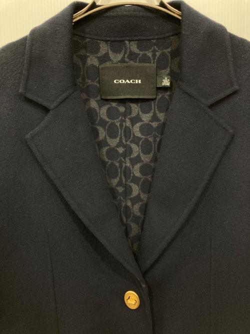 COACH（コーチ）COACH (コーチ) ダブルフェイスウールブレザー ネイビー サイズ:Mの古着・服飾アイテム