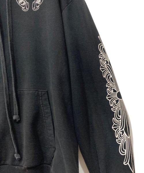 CHROME HEARTS（クロムハーツ）CHROME HEARTS (クロムハーツ) ホースシュー×フローラルクロス プルオーバーパーカー ブラック サイズ:XLの古着・服飾アイテム