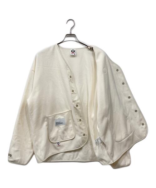 A BATHING APE（アベイシングエイプ）A BATHING APE (アベイシングエイプ) ノーカラーカーディガン ホワイト サイズ:Lの古着・服飾アイテム