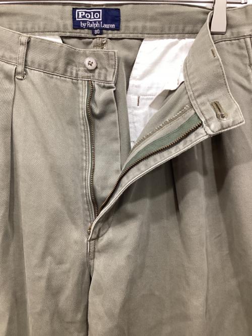 POLO RALPH LAUREN（ポロ・ラルフローレン）POLO RALPH LAUREN (ポロ・ラルフローレン) 2タックチノパン カーキ サイズ:80の古着・服飾アイテム