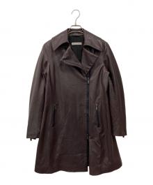 EMPORIO ARMANI（エンポリオ アルマーニ）の古着「レザーコート」｜ブラウン