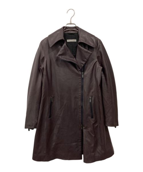 EMPORIO ARMANI（エンポリオ アルマーニ）EMPORIO ARMANI (エンポリオ アルマーニ) レザーコート ブラウン サイズ:38の古着・服飾アイテム