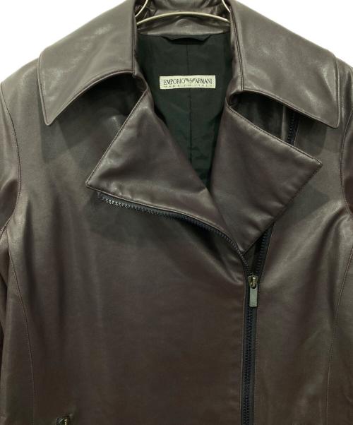 EMPORIO ARMANI（エンポリオ アルマーニ）EMPORIO ARMANI (エンポリオ アルマーニ) レザーコート ブラウン サイズ:38の古着・服飾アイテム