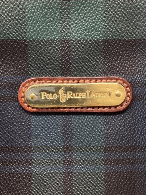 POLO RALPH LAUREN（ポロ・ラルフローレン）POLO RALPH LAUREN (ポロ・ラルフローレン) ミニボストンバッグ グリーン×ブラウンの古着・服飾アイテム