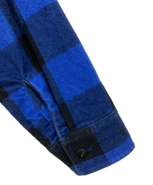 stussy（ステューシー）stussy (ステューシー) ブロックチェック ジップパーカー ブルー×ブラック サイズ:Mの古着・服飾アイテム