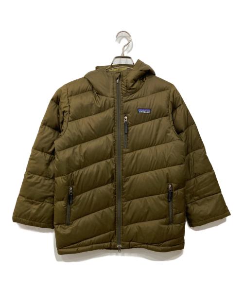 Patagonia（パタゴニア）Patagonia (パタゴニア) ボーイズ ダウン パーカ ブラウン サイズ:M(10)の古着・服飾アイテム