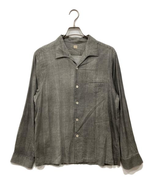T.T（タイガ タカハシ）T.T (タイガ タカハシ) イタリアンカラーシャツ グレー サイズ:15の古着・服飾アイテム