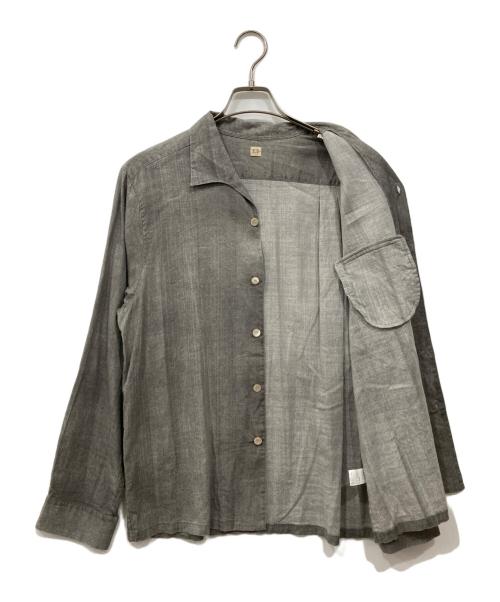 T.T（タイガ タカハシ）T.T (タイガ タカハシ) イタリアンカラーシャツ グレー サイズ:15の古着・服飾アイテム