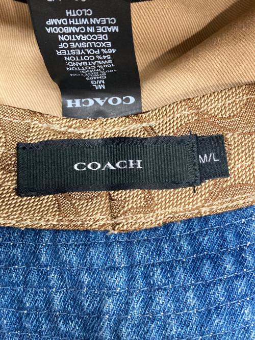 COACH（コーチ）COACH (コーチ) シグネチャー ロゴ バケットハット インディゴ サイズ:MLの古着・服飾アイテム