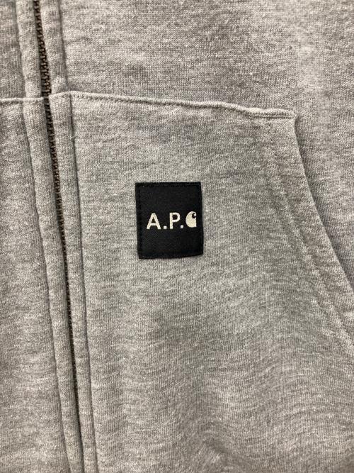 A.P.C.（アーペーセー）A.P.C. (アーペーセー) CarHartt (カーハート) ウールフーディー グレー サイズ:Mの古着・服飾アイテム