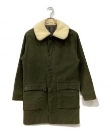 A.P.C.（アーペーセー）の古着「襟ボアコート」｜カーキ