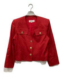 Yves Saint Laurent（イヴサンローラン）の古着「金釦ノーカラージャケット」｜レッド