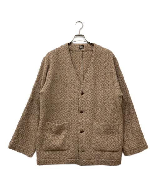 結-yui-（ユイ）結-YUI- (ユイ) ミックスヘリンボーンVネックカーディガン ベージュ サイズ:3の古着・服飾アイテム