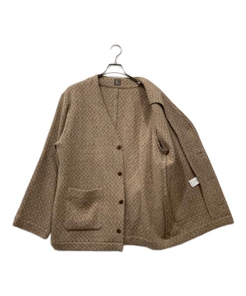 結-yui-（ユイ）結-YUI- (ユイ) ミックスヘリンボーンVネックカーディガン ベージュ サイズ:3の古着・服飾アイテム