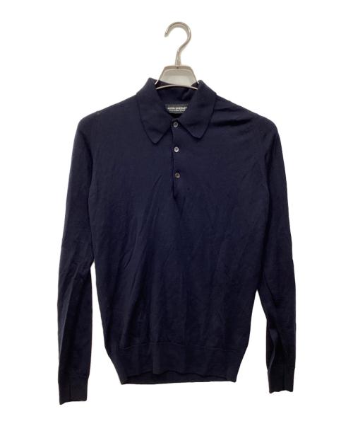 JOHN SMEDLEY（ジョンスメドレー）JOHN SMEDLEY (ジョンスメドレー) ニットポロシャツ ネイビー サイズ:Sの古着・服飾アイテム