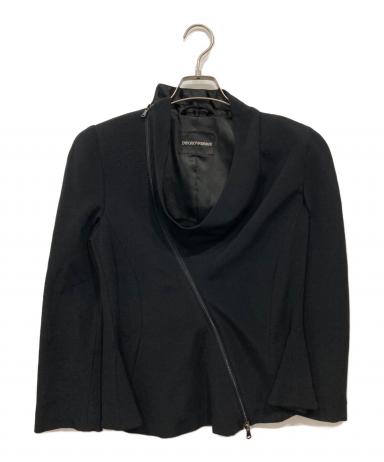 EMPORIO ARMANI ノーカラーぺプラムジャケット TG.42 中古・古着通販】EMPORIO ARMANI (エンポリオ アルマーニ) ノーカラー